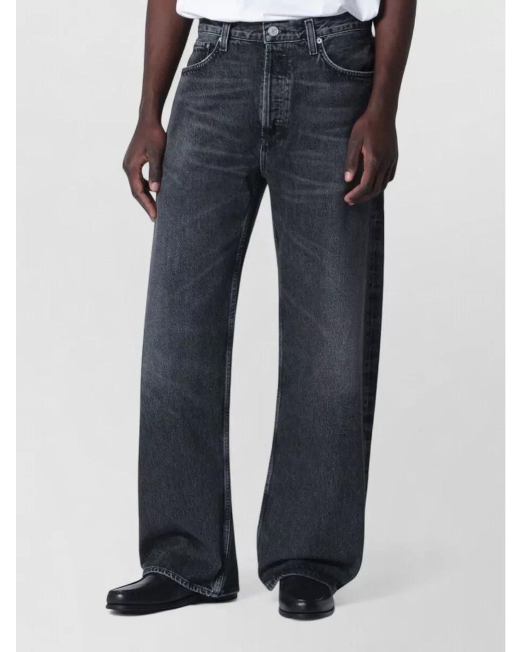 Agolde Blue Denim Mid-Rise Straight-Leg Jeans for men