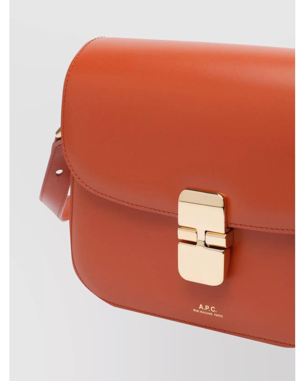 A.P.C. Orange Rectangular Shape Shoulder Bag With Adaptable Strap