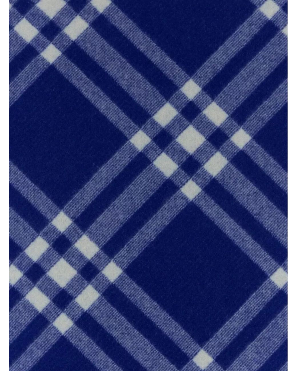Burberry Blue Check Motif Cashmere Scarf