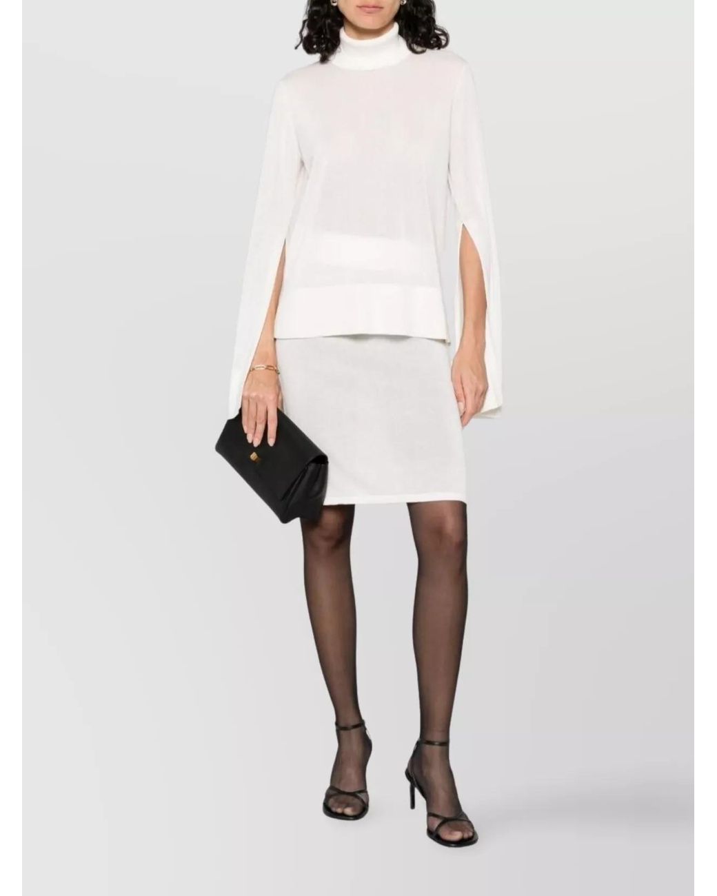 Totême White High Neck Knit Jumper