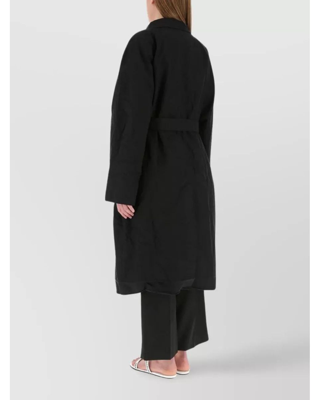 Balenciaga Black Cotton Oversized Single-Breasted Coat
