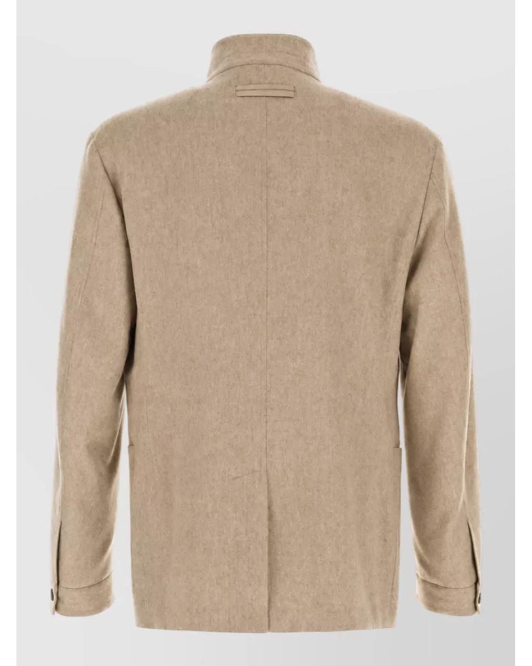 Zegna Natural Cashmere Single Breasted Coat for men