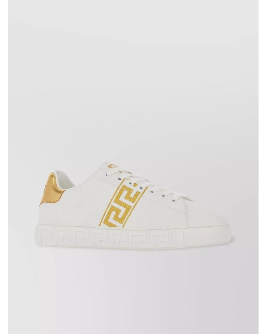 Versace Gray Leather Low-Top Sneakers