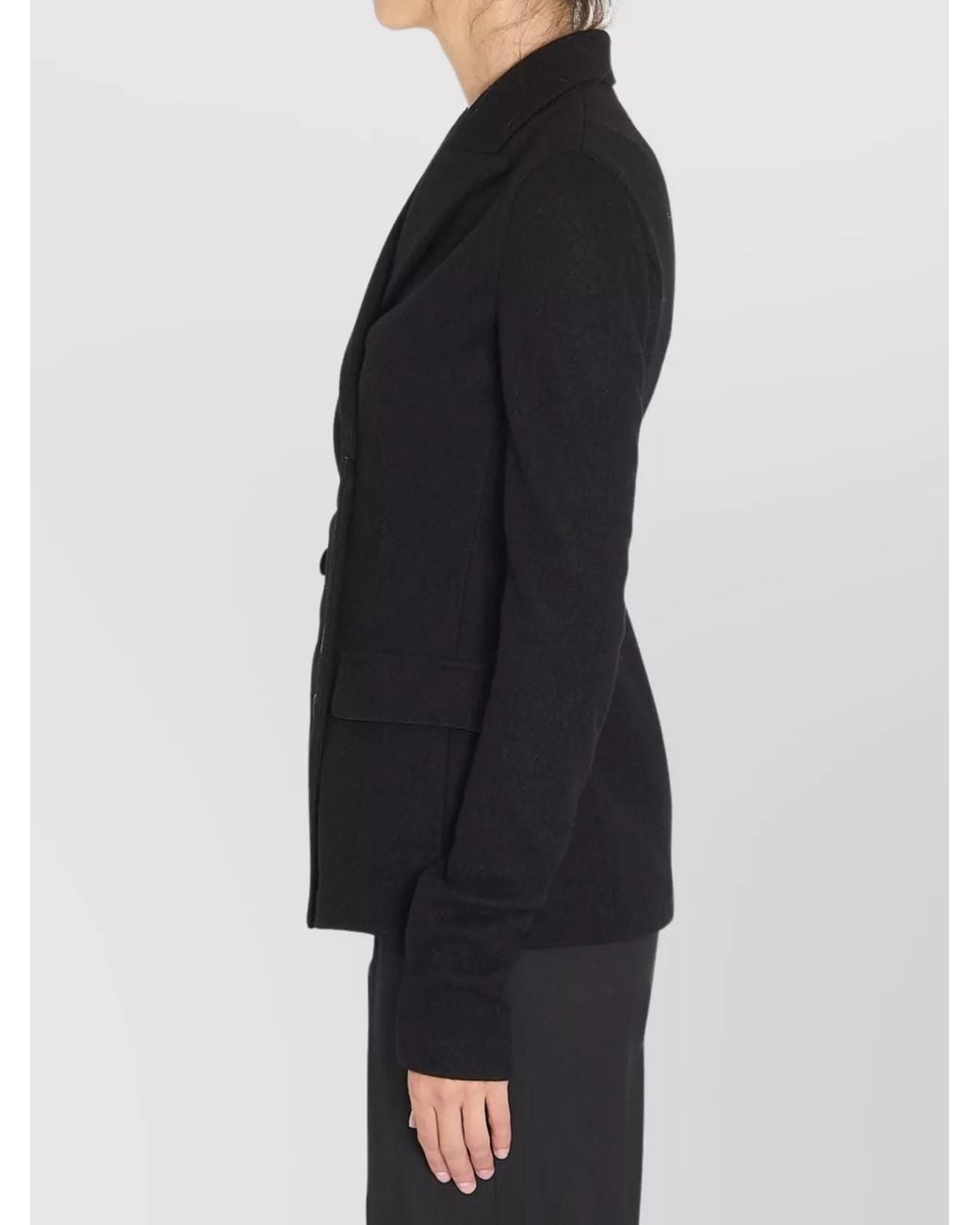 Dolce & Gabbana Black Virgin Wool Slim-Fit Double-Breasted Blazer