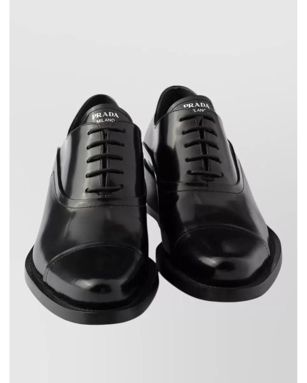 Prada Black Leather Lace-Up Shoes