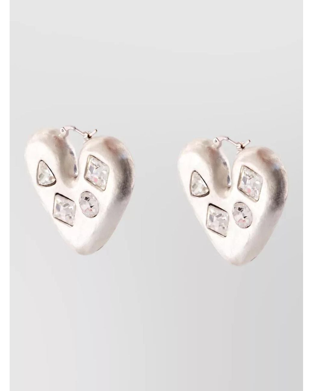 Jacquemus White Heart Metal Earrings