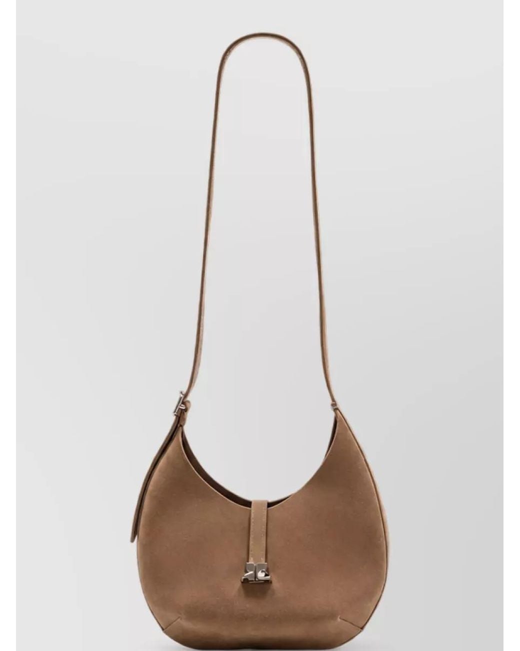 Courreges Natural Small Leather Cross-Body Bag