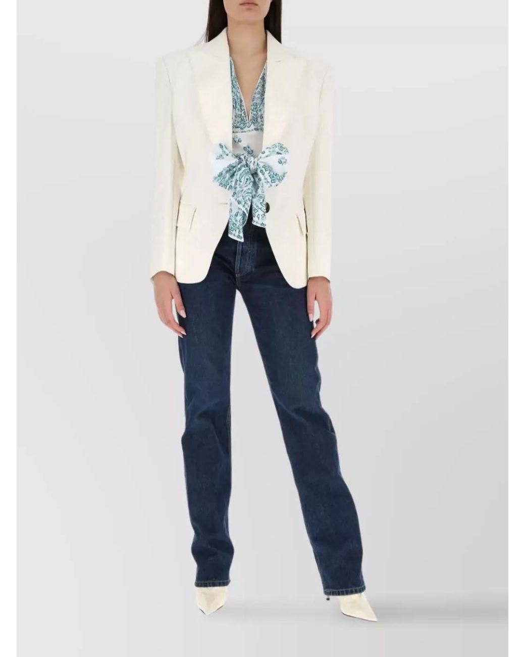 Alexandre Vauthier Natural Single-Breasted Blazer