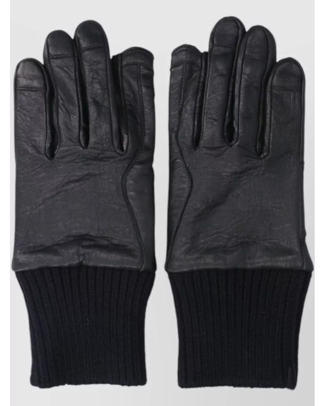 Rick Owens Blue Leather Gloves for men