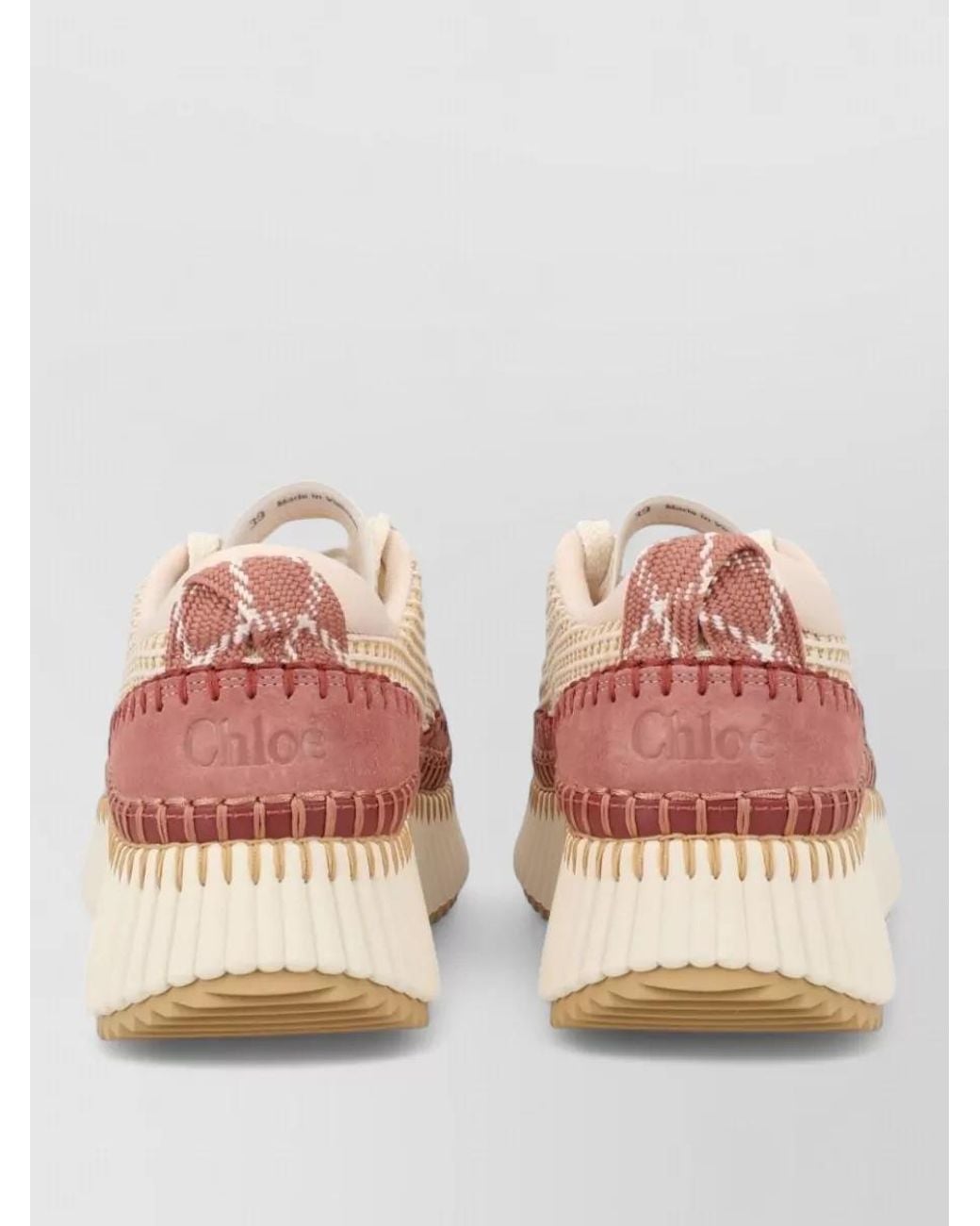 Chloé Natural Low Top Lace-Up Sneakers