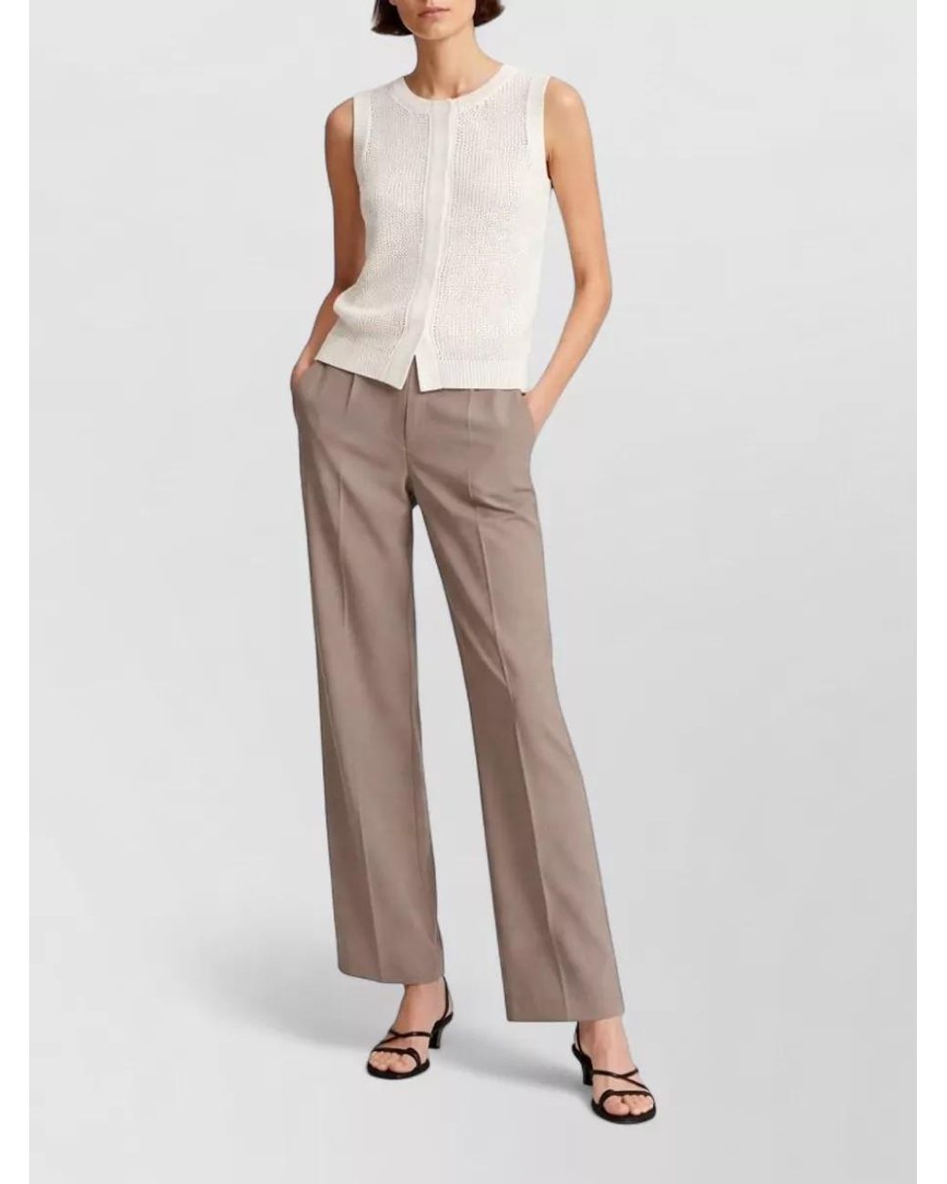 Max Mara White Silk Sleeveless Knitted Top