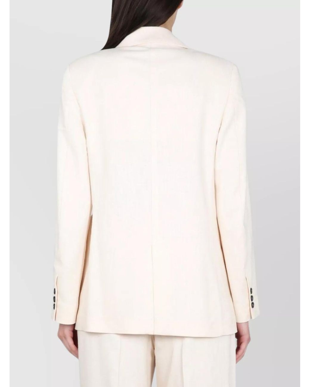 MSGM White Viscose Drawstring Blazer