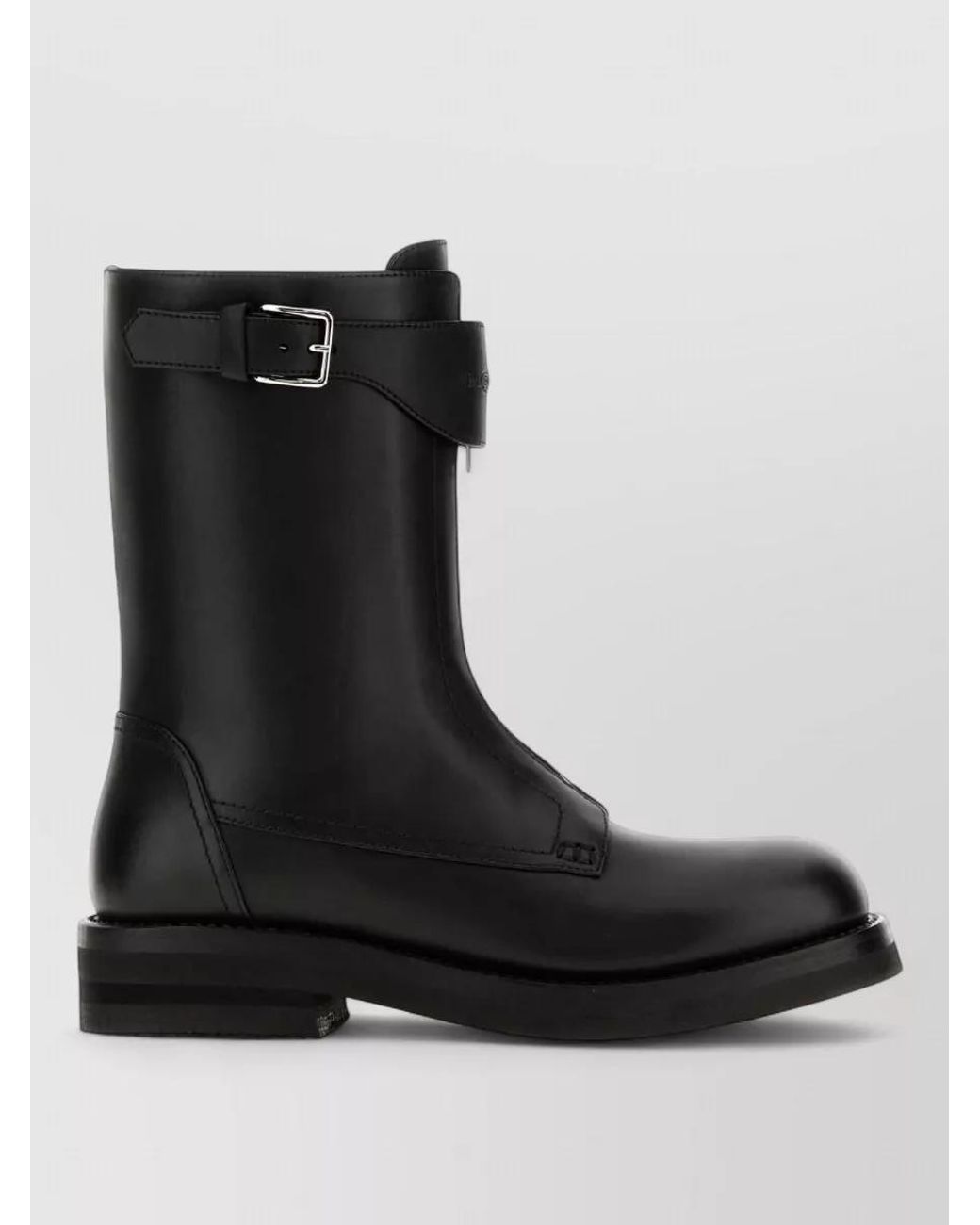 McQueen Black Leather Boots for men