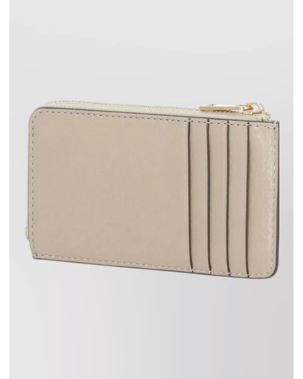 Tory Burch Natural Quilted Leather Card Holder
