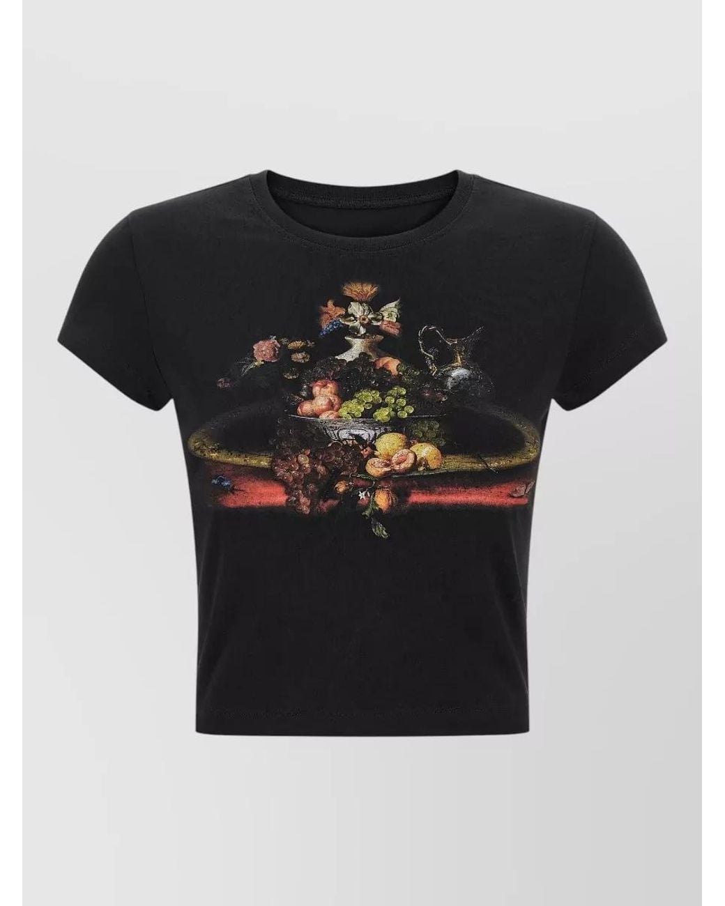 Vivienne Westwood Black Printed Cropped Cotton T-Shirt