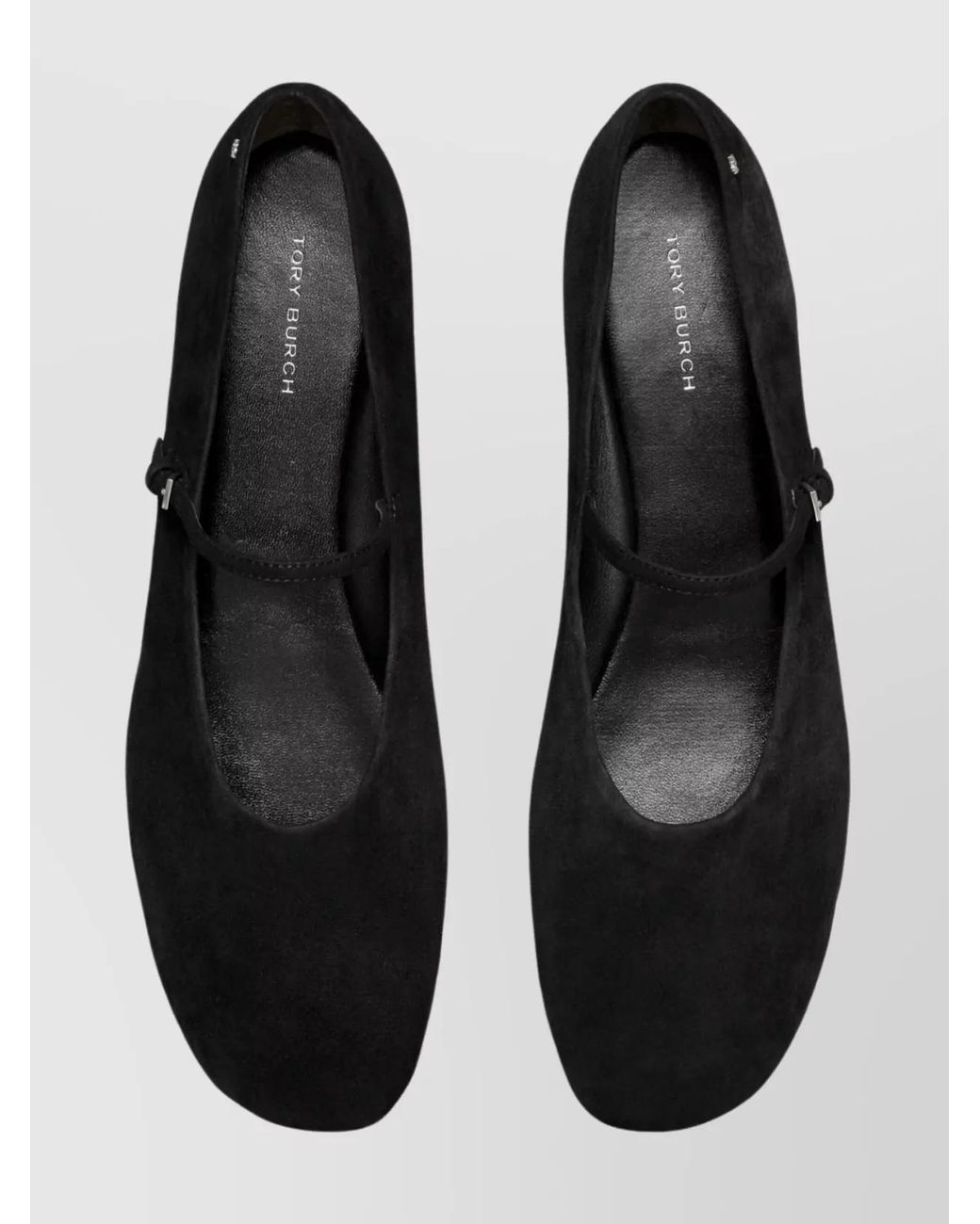 Tory Burch Black Leather Mary Jane Ballerina Flats