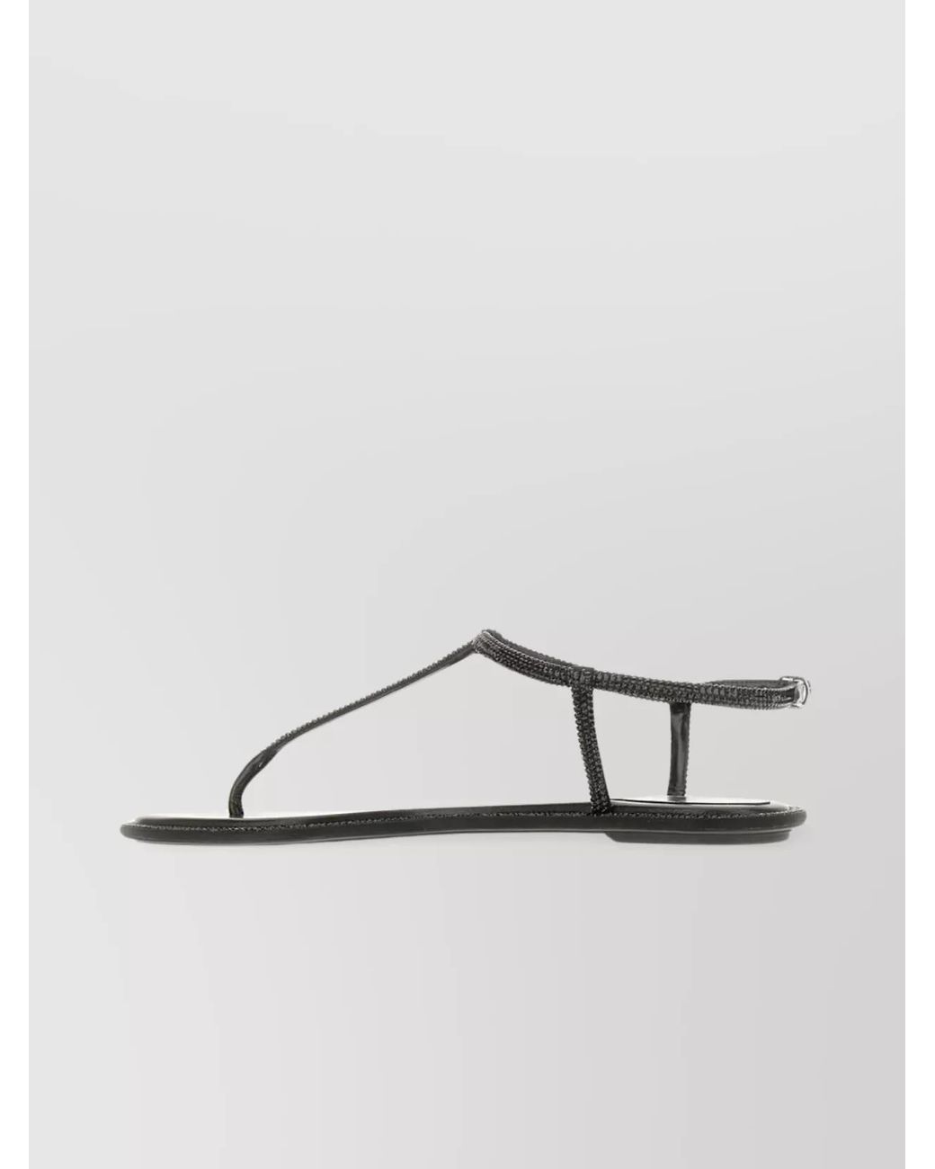 Rene Caovilla Metallic Satin And Leather Rhinestone Thong Sandals