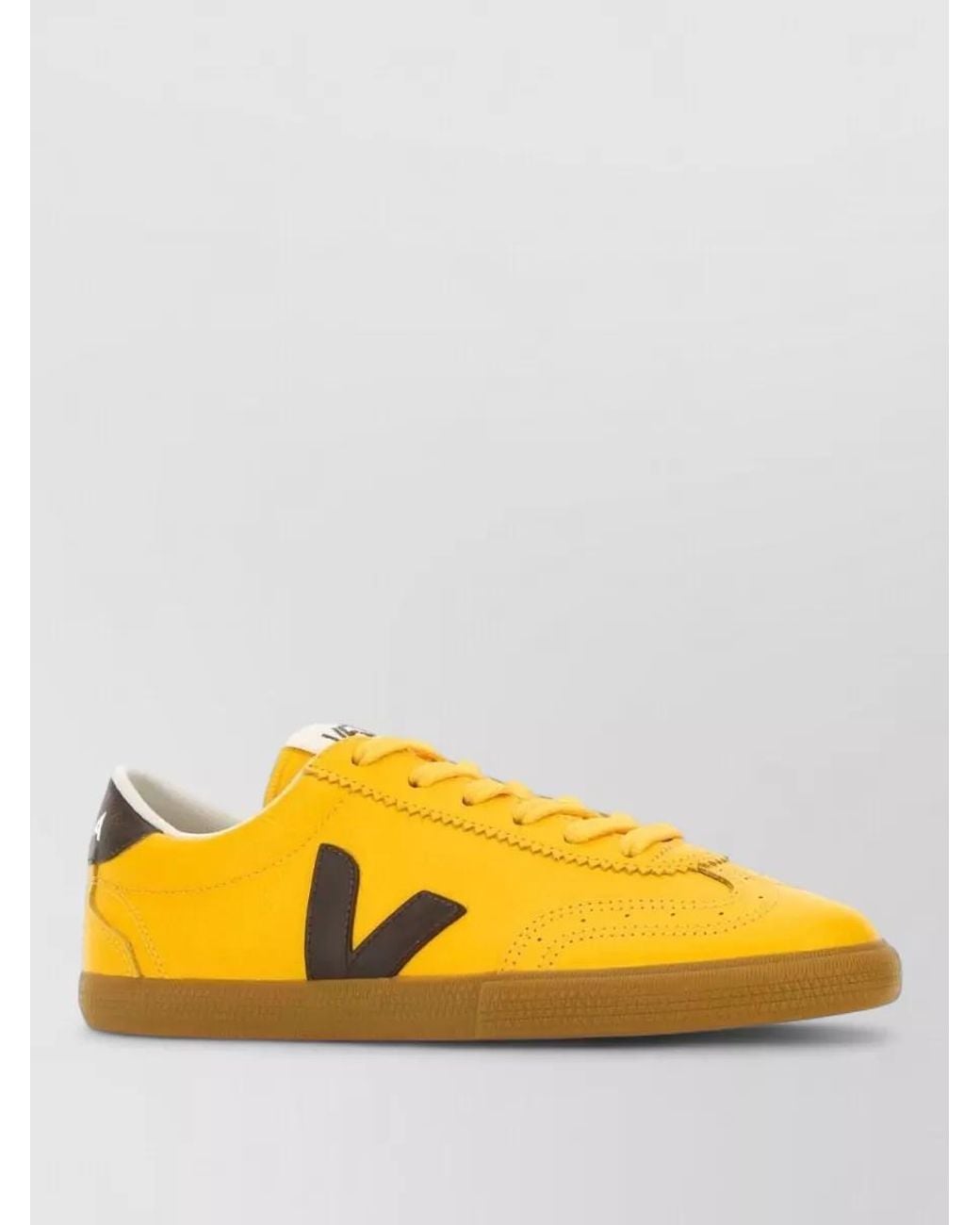Veja Yellow Leather Lace-Up Sneakers