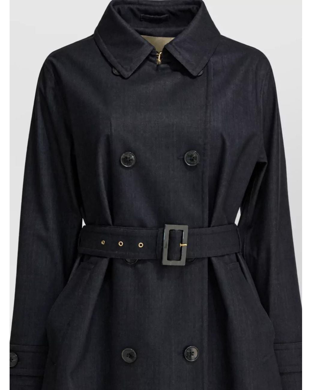 Herno Black Belted Trench Coat