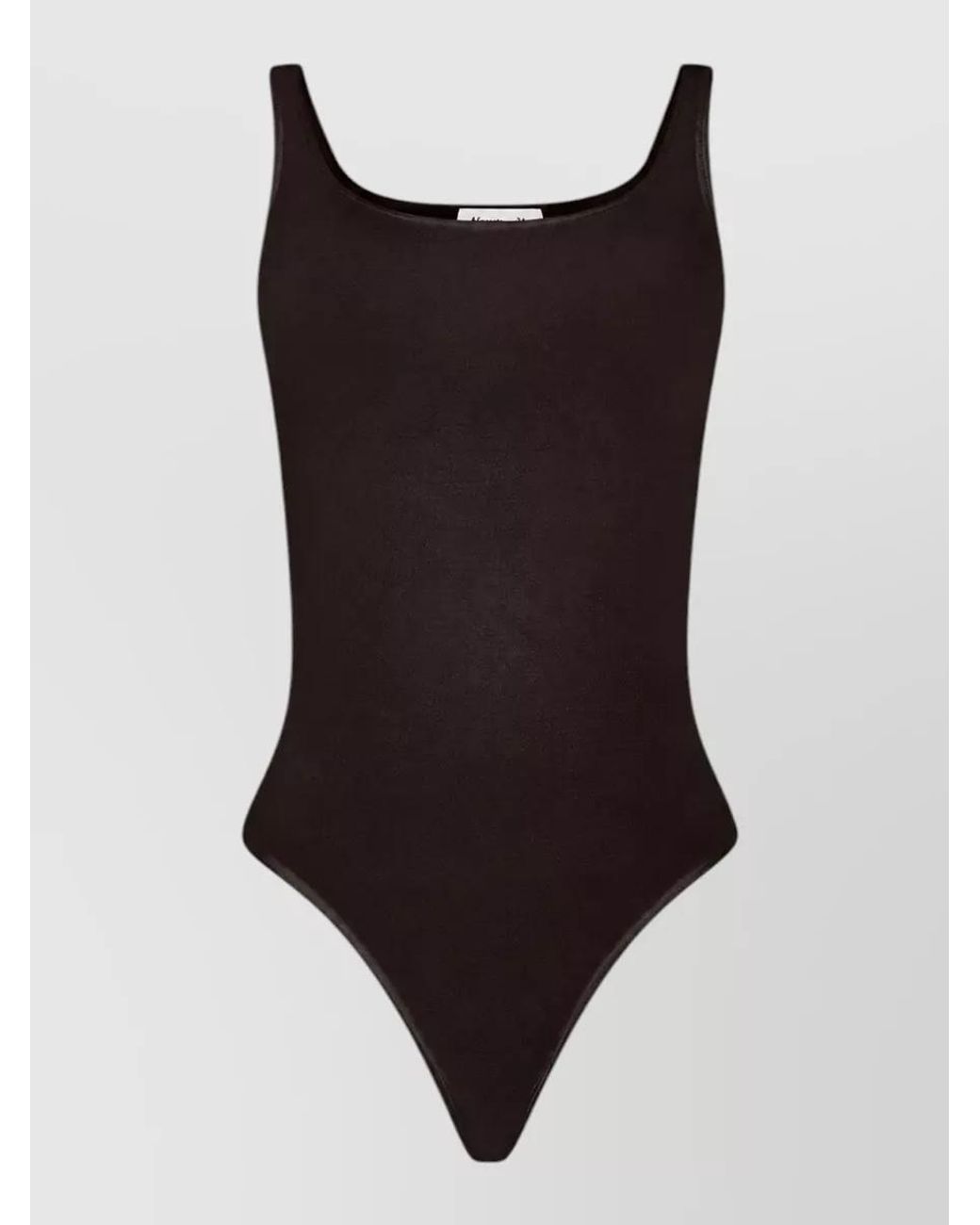 Wolford Black Cotton Jersey Thong Bodysuit