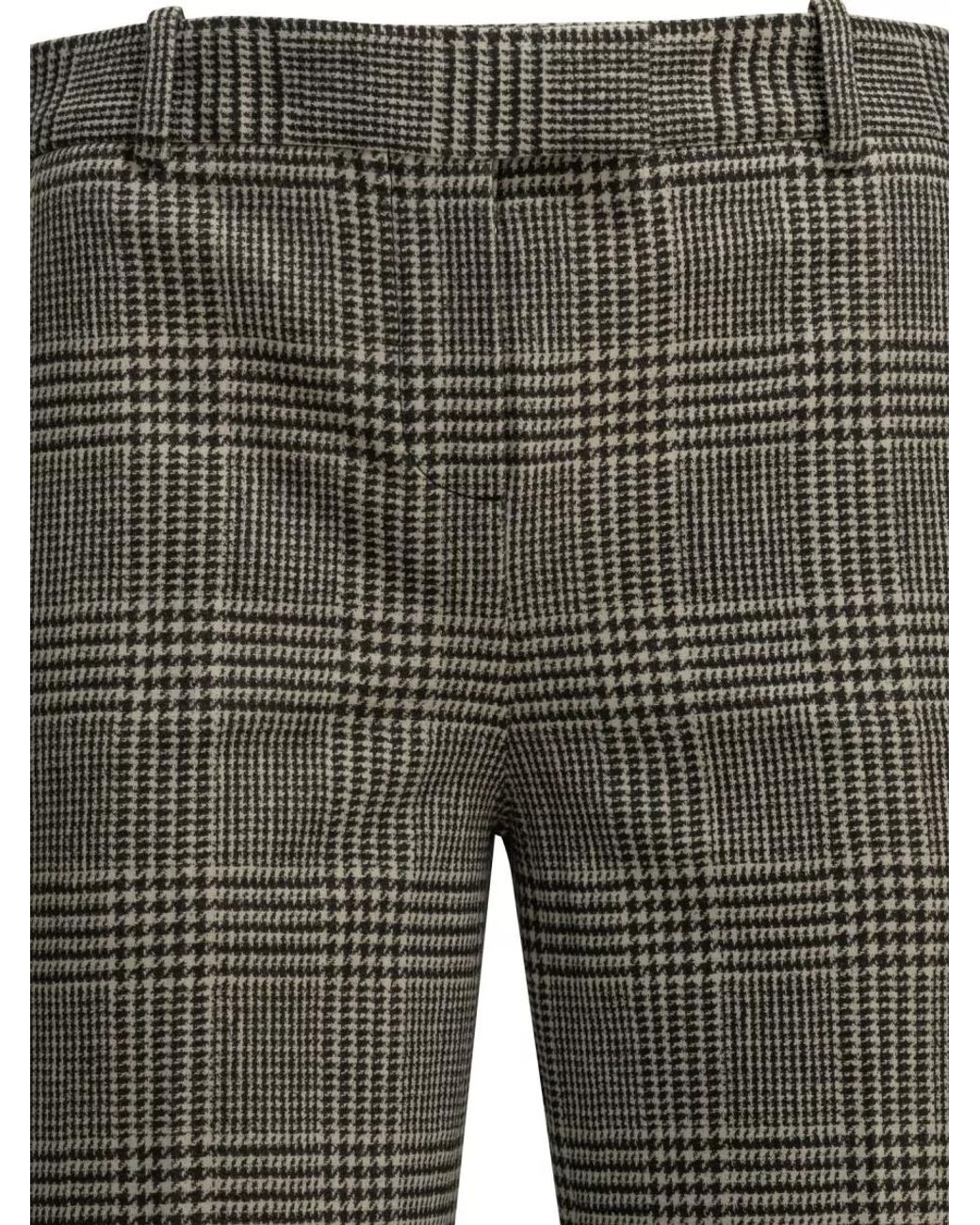 Circolo 1901 Gray Checked Straight-Leg Suit Trousers