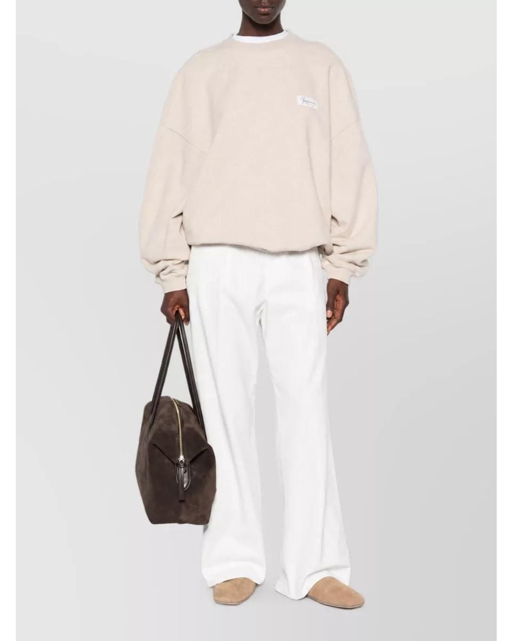 Jacquemus Natural Cotton Oversized Crewneck Sweatshirt for men