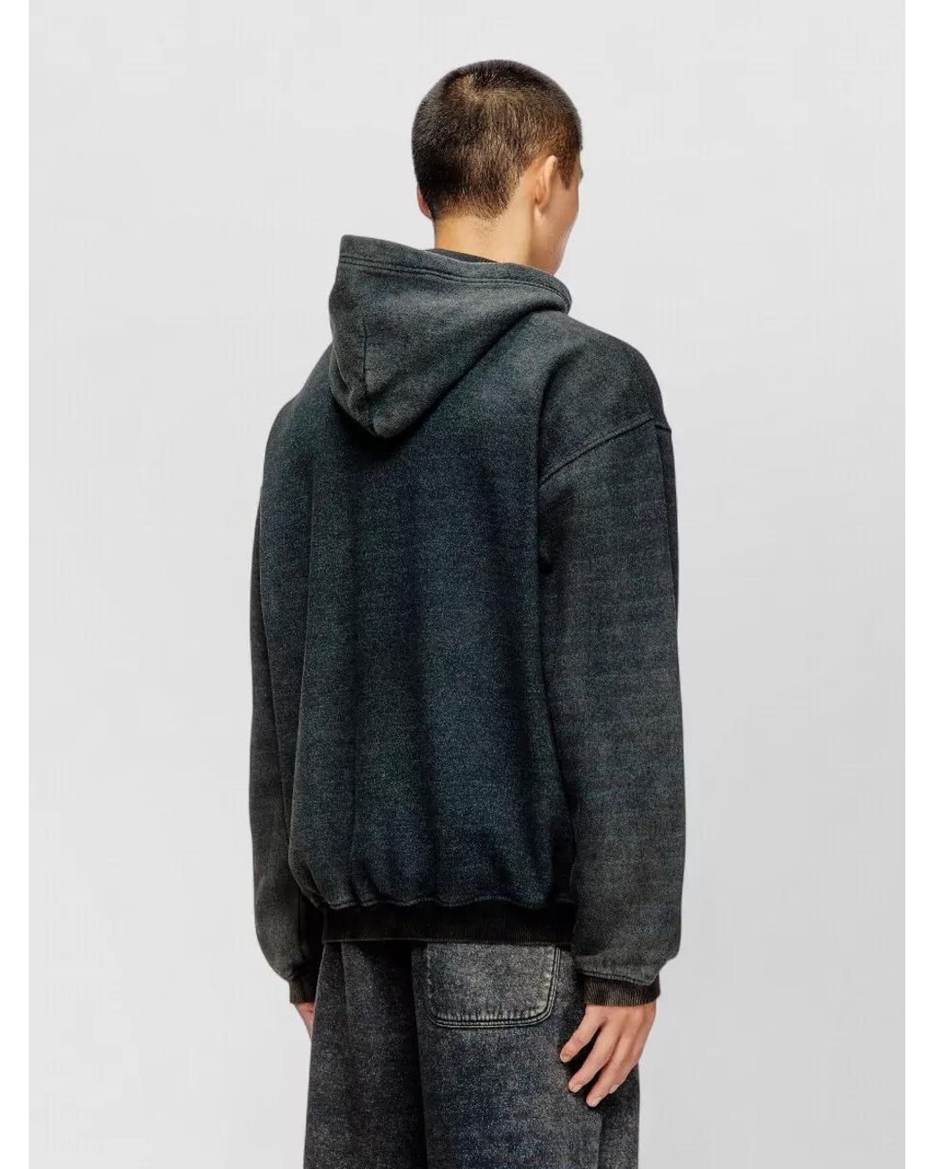 DIESEL Green Logo Print Hoodie for men