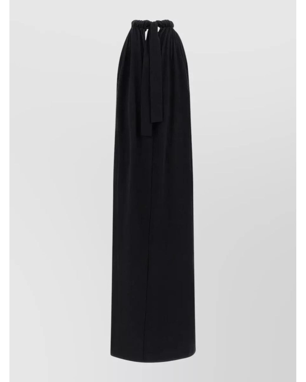 Nude Black Cotton Jersey Sleeveless Halterneck Maxi Dress