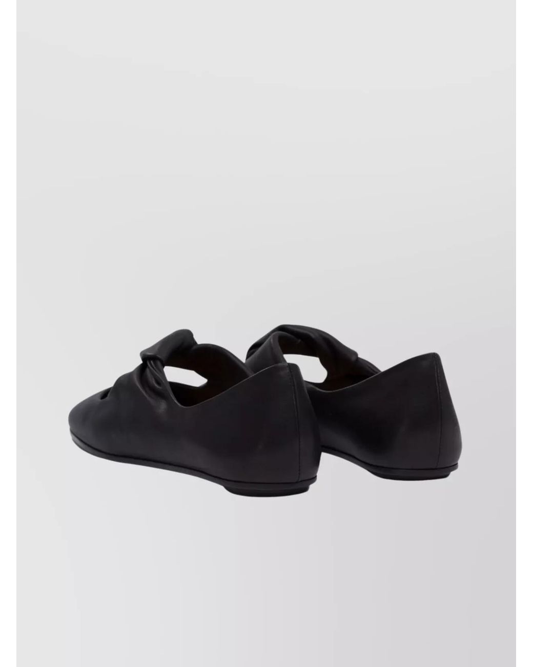 McQueen Black Leather Ballet Flats