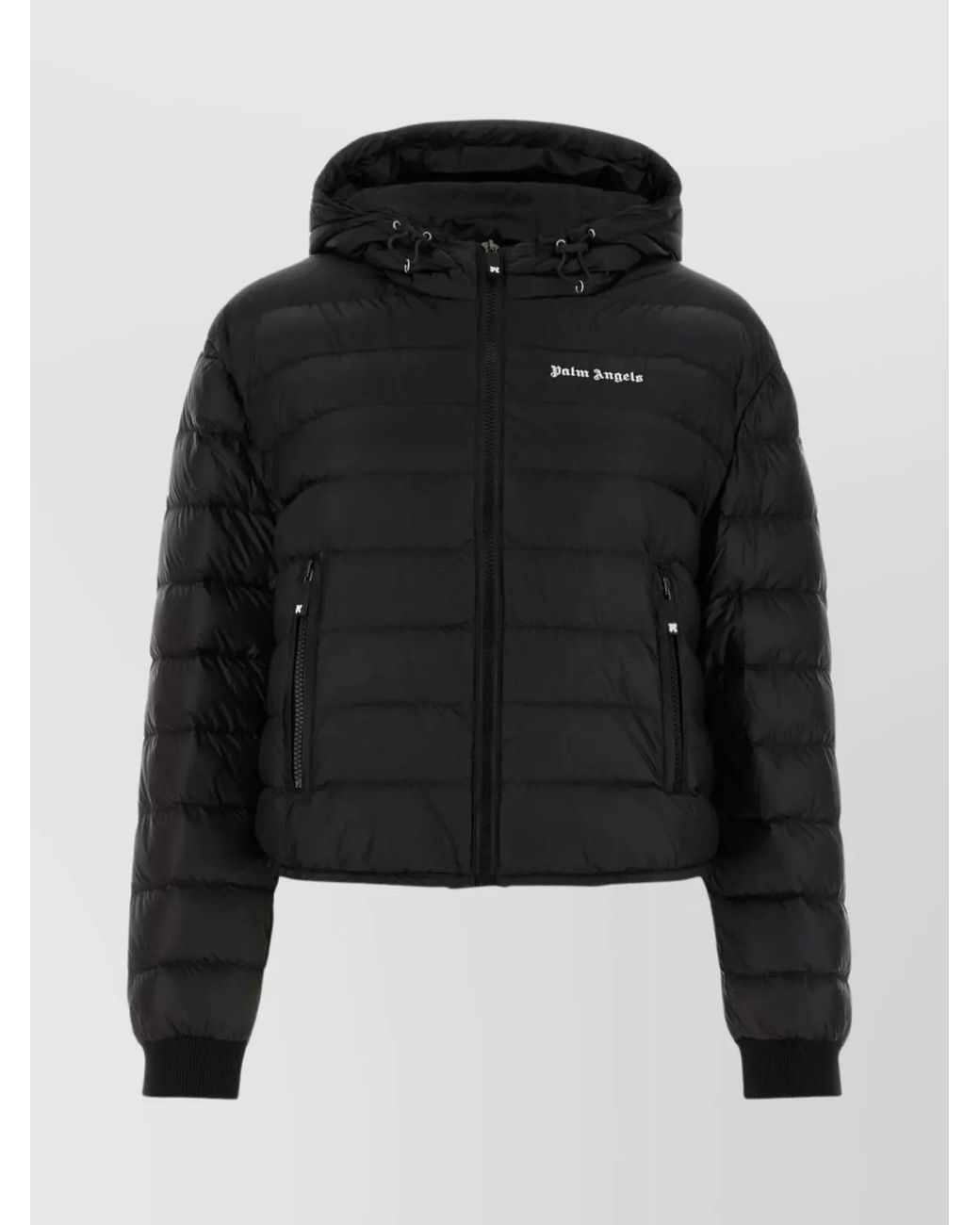 Palm Angels Black Down Hooded Puffer Jacket