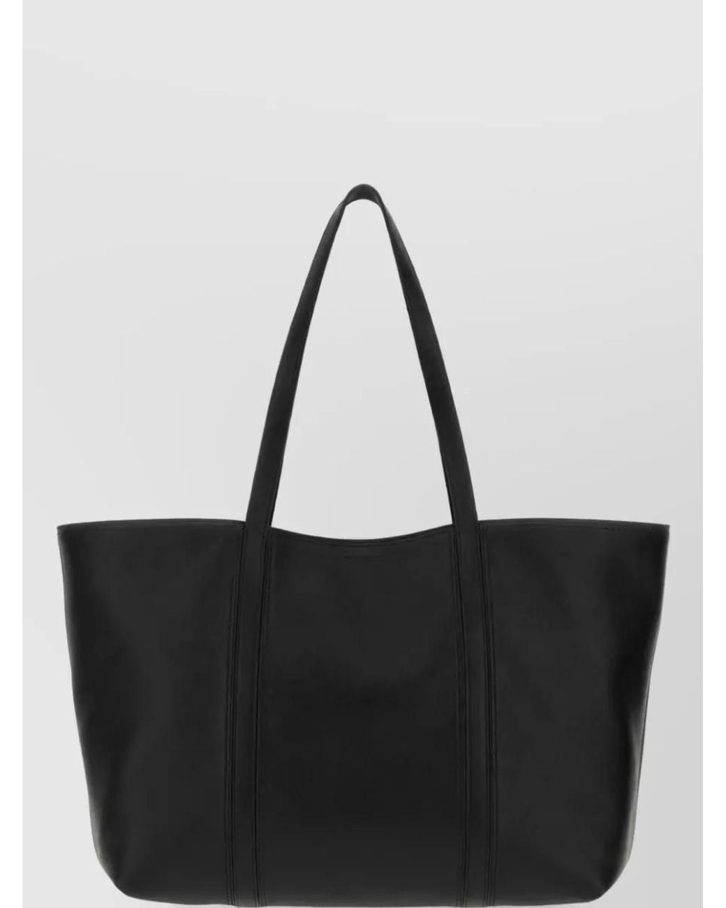 Jil Sander Black Market Tote Leather Tote Bag