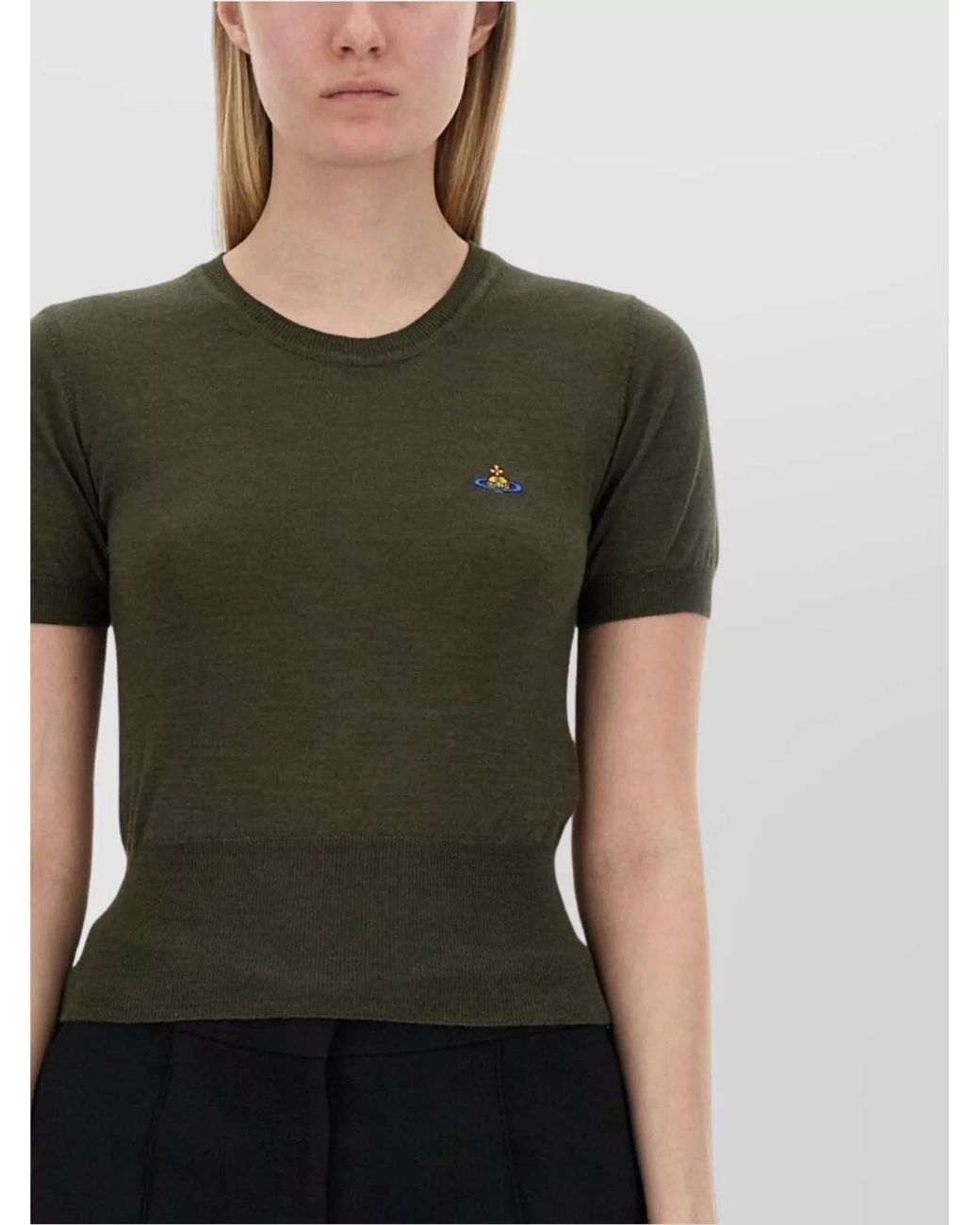 Vivienne Westwood Green Silk Wool Knit Top
