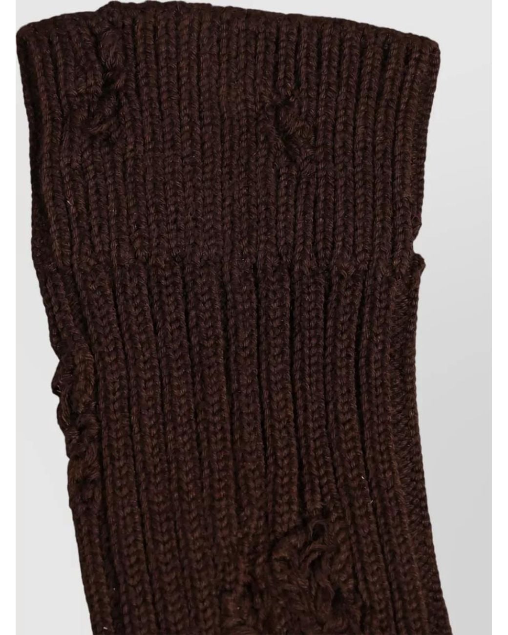 Dolce & Gabbana Brown Cotton Distressed Mid Calf Socks for men