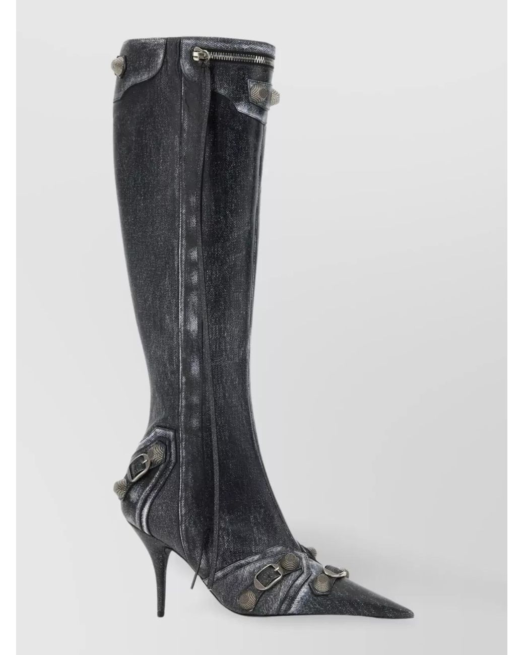 Balenciaga Black Nappa Leather Cagole Boots