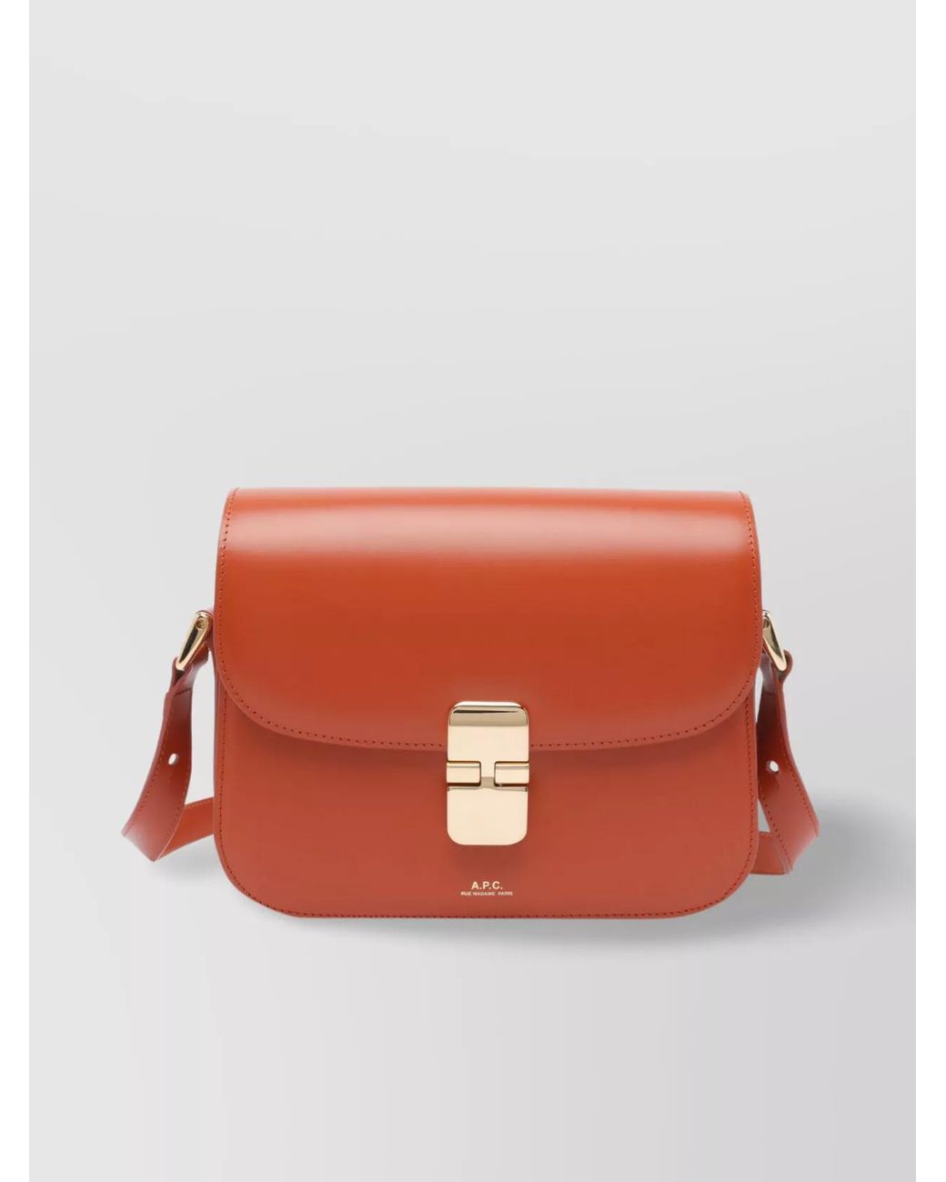A.P.C. Orange Rectangular Shape Shoulder Bag With Adaptable Strap