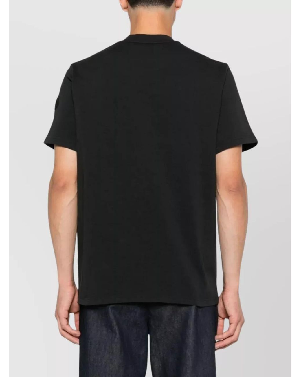 Moncler Black Cotton Graphic Print Short-Sleeve T-Shirt for men