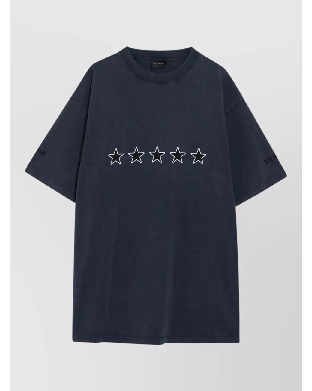 Balenciaga Blue Cotton Oversized Twisted T-Shirt for men