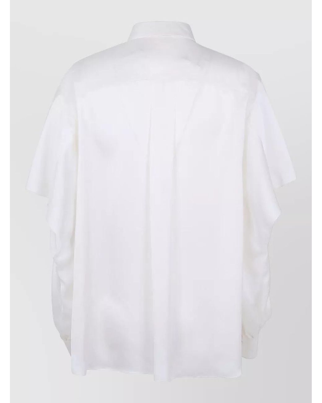 Sacai White Satin Chiffon Shirt