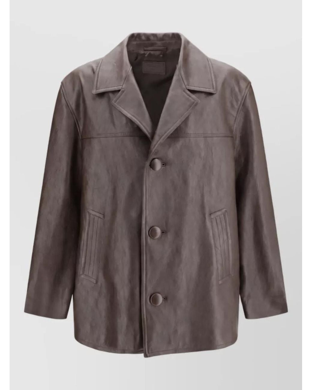 Saint Laurent Brown Wool Single Breasted Coat for men