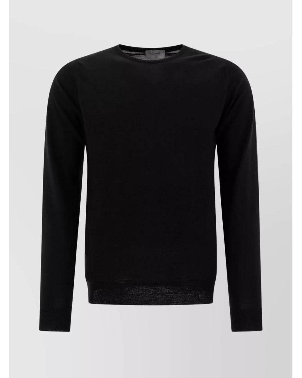 John Smedley Black Merino Wool Fine-Knit Crew-Neck Jumper for men