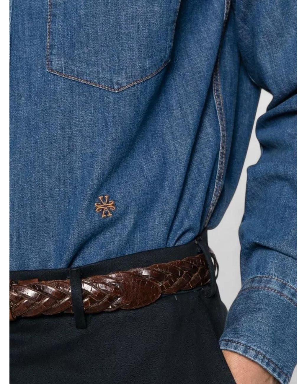 Jacob Cohen Blue Cotton Western Shirt for men