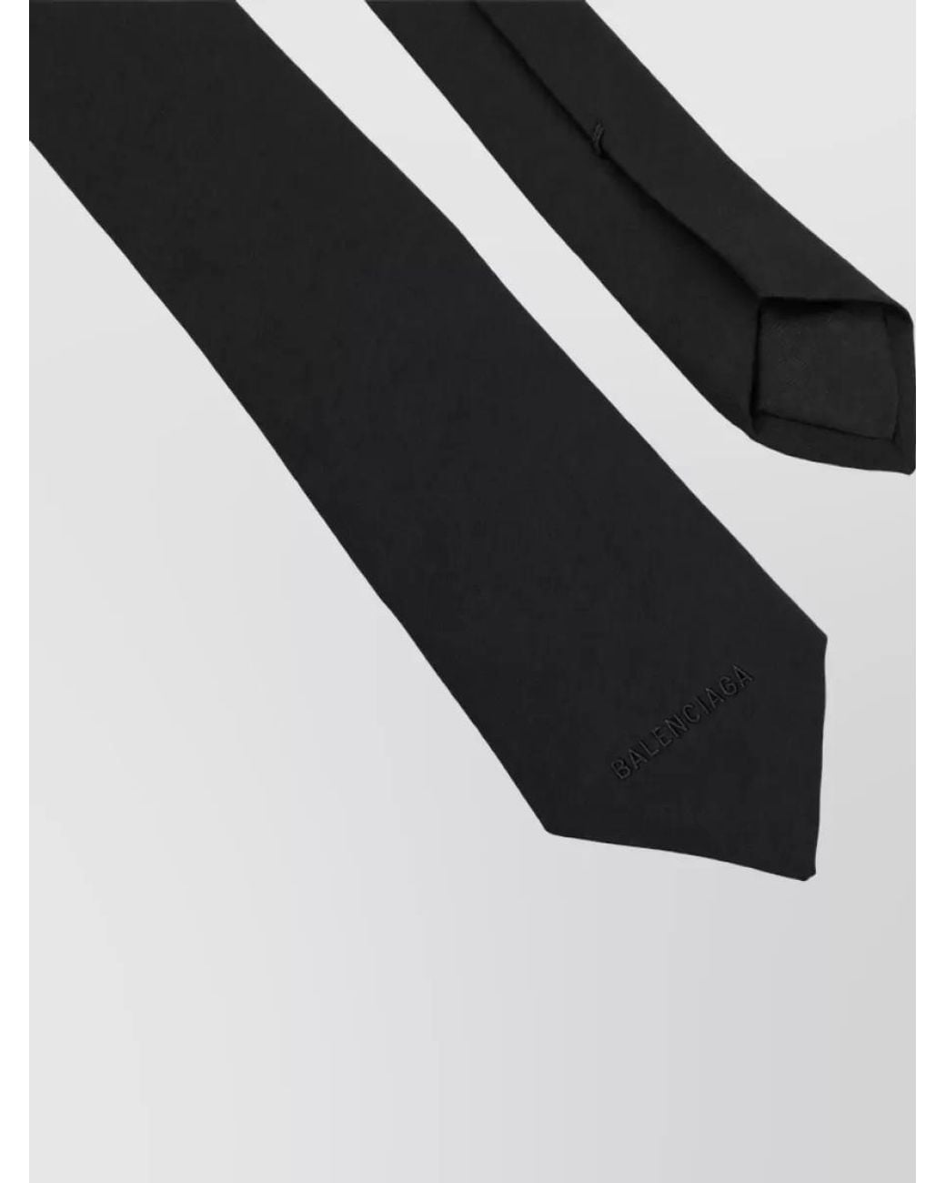 Balenciaga White Silk Wool Tie for men