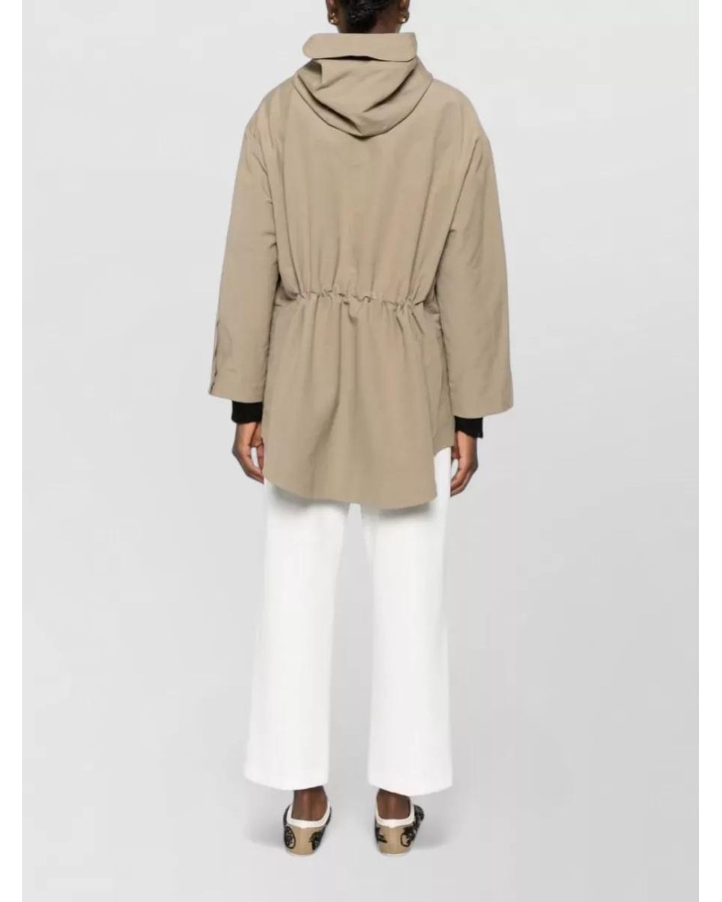 Emporio Armani Natural Hooded Cotton-Blend Parka Coat