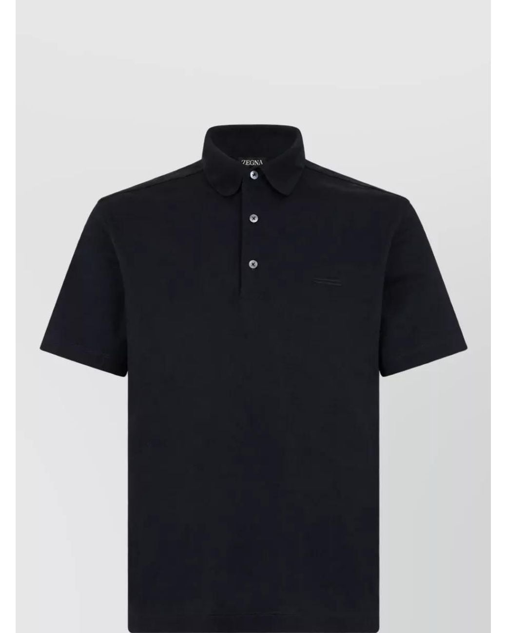 Zegna Blue Cotton Short-Sleeve Polo Shirt for men