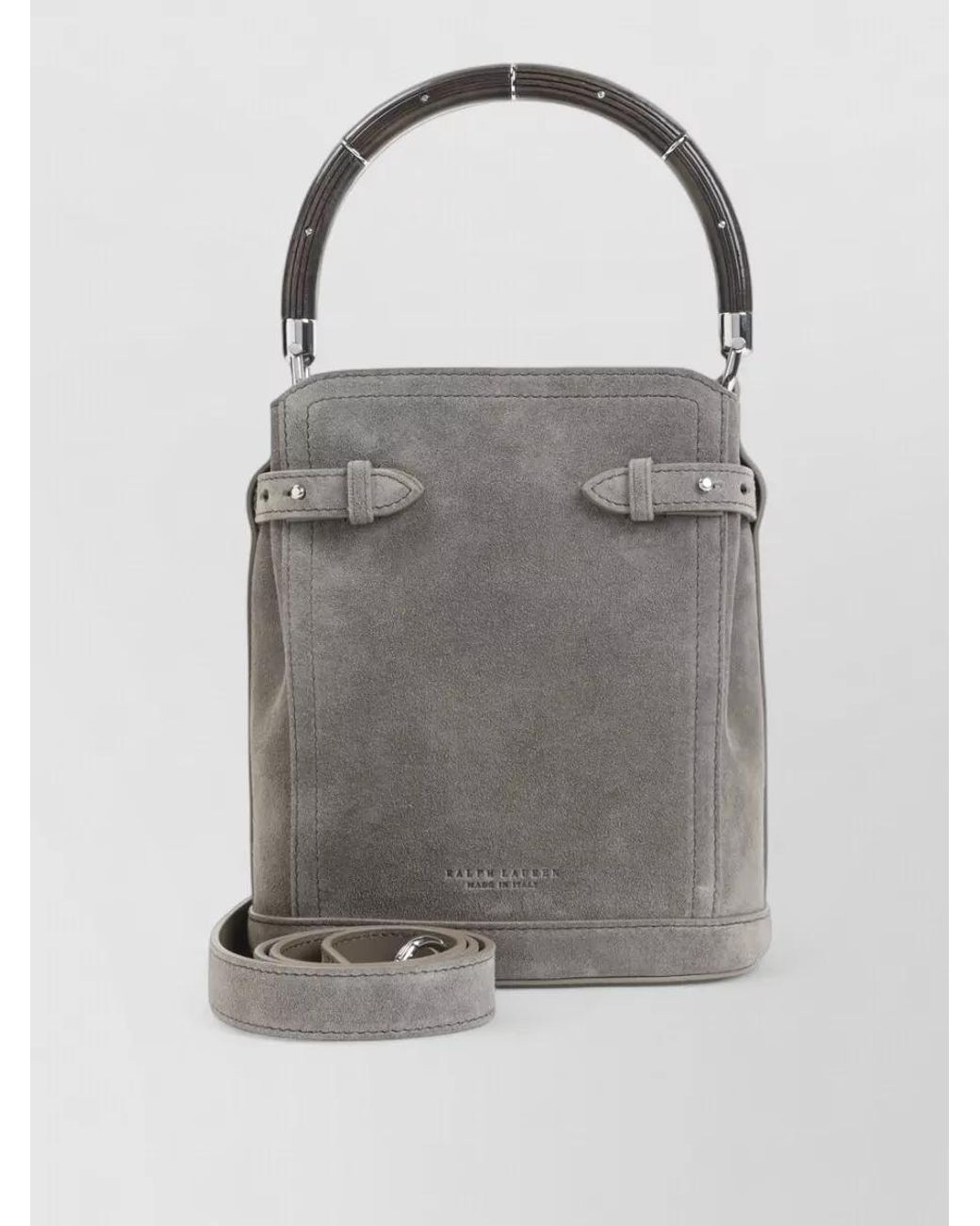 Ralph Lauren Gray Suede Mini Bucket Bag