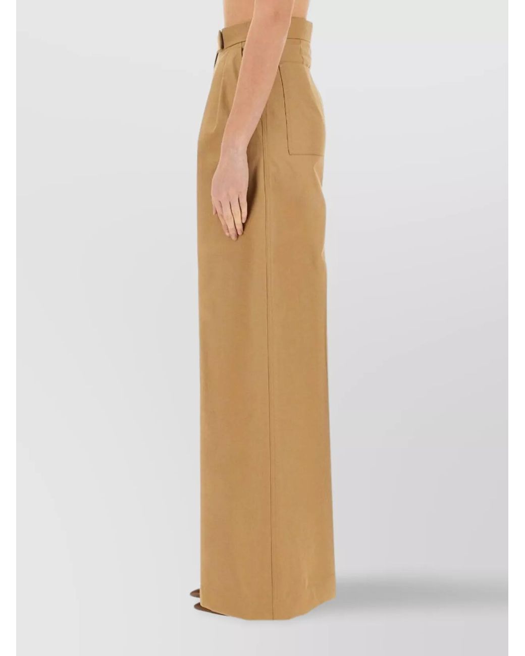 Max Mara Natural Cotton Wide-Leg Trousers