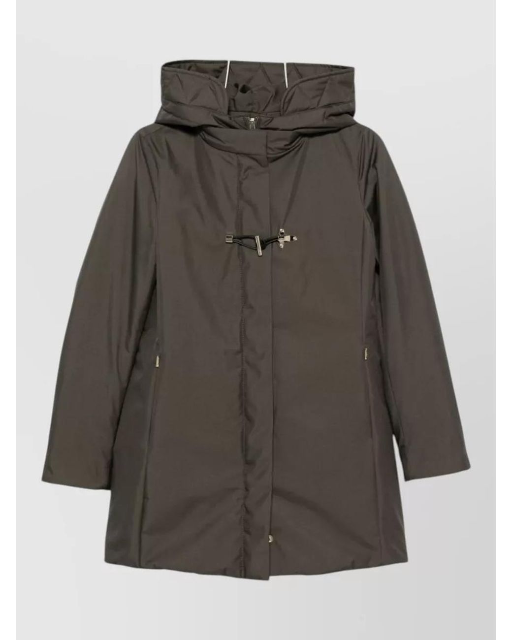Fay Gray Quilted Hooded Midi Parka Coat