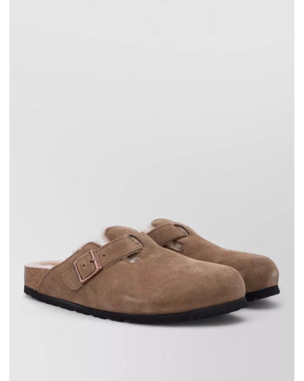 Birkenstock Brown Suede Shearling Mules