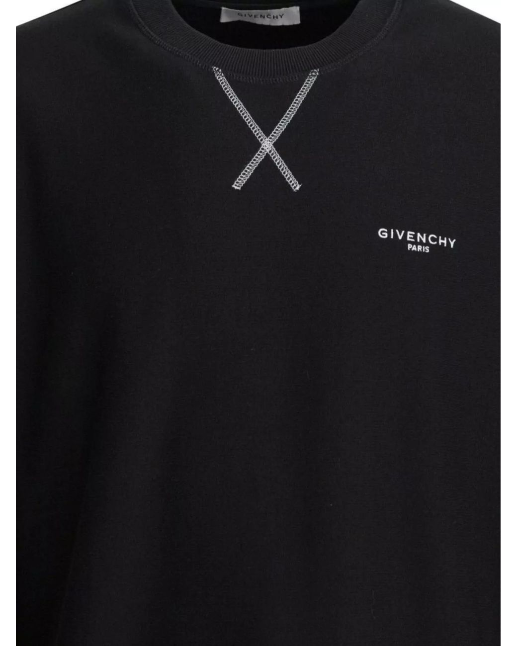 Givenchy Black Cotton Logo-Print Crewneck Sweatshirt for men