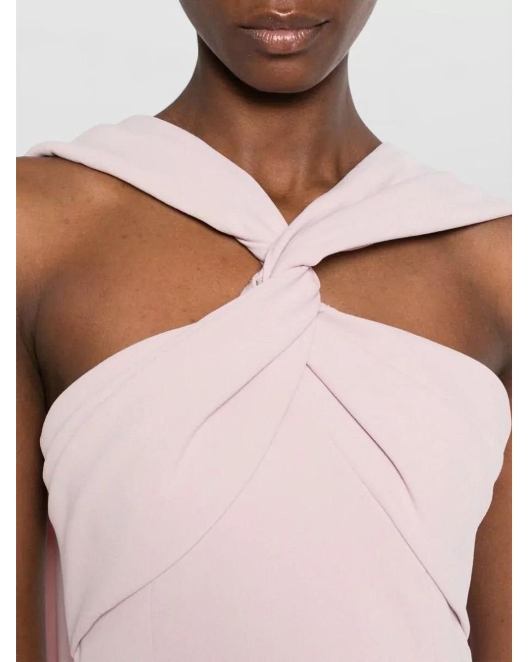 Solace London Pink Twisted Bodice Sleeveless Maxi Dress